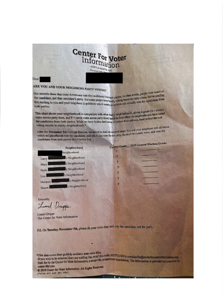 Center For Voter Information - Letter - JPG - Redacted | PDF