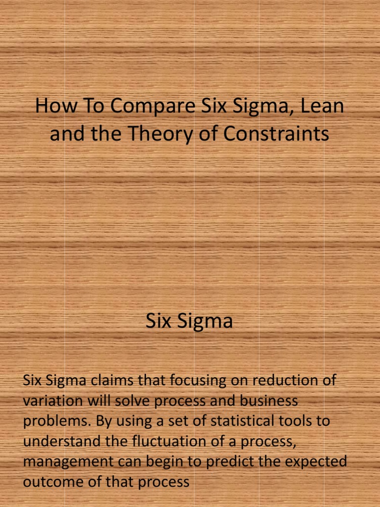 How To Compare Six Sigma | PDF | Six Sigma | Economies