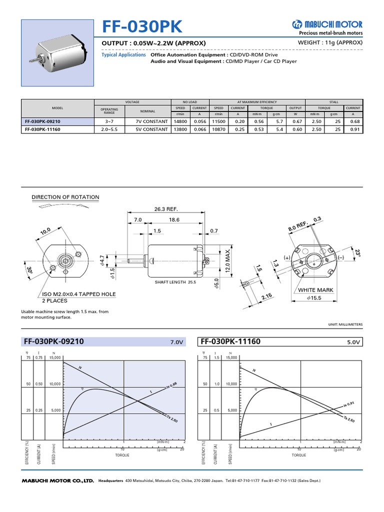 Mini-Motor FF-030PK-08250 – 15x12 Mm, DC 3-9V, Bis 16500 U/min, Edelmetallbürste, Gebraucht