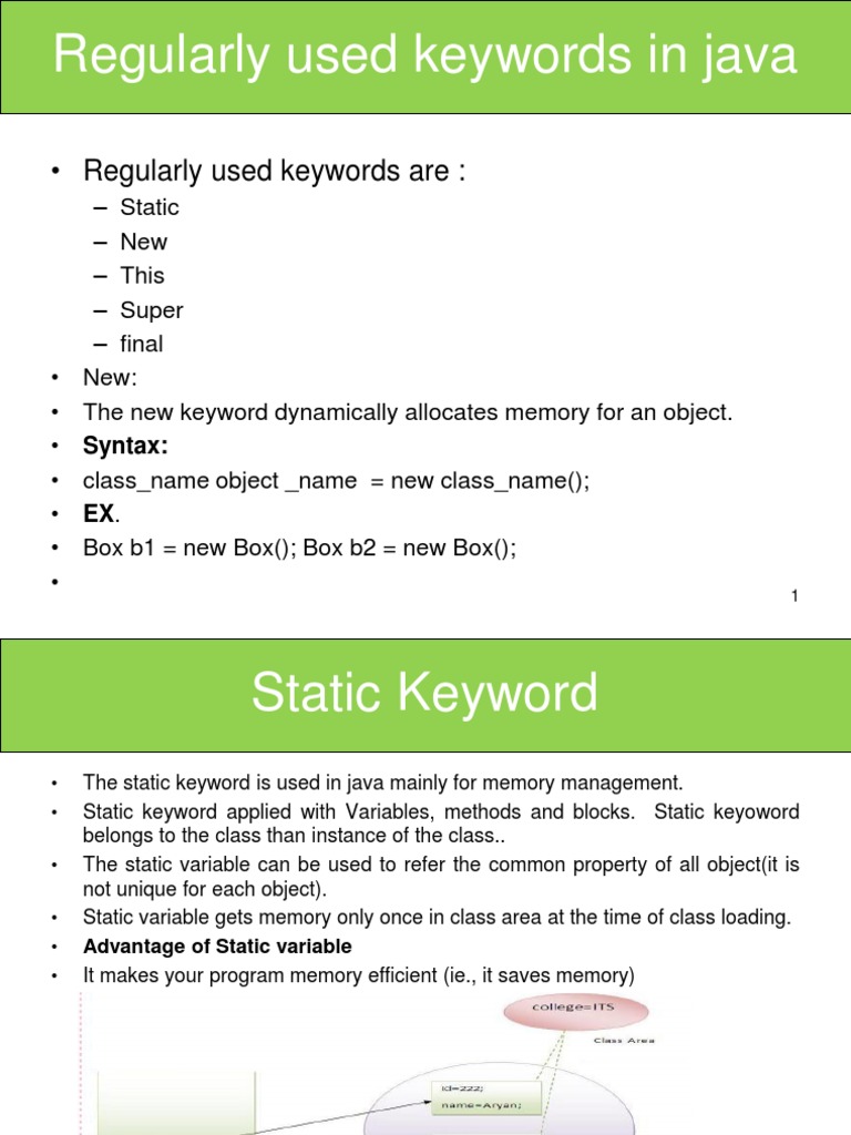Java Keywords and Inheritance Explained | PDF | Inheritance (Object ...