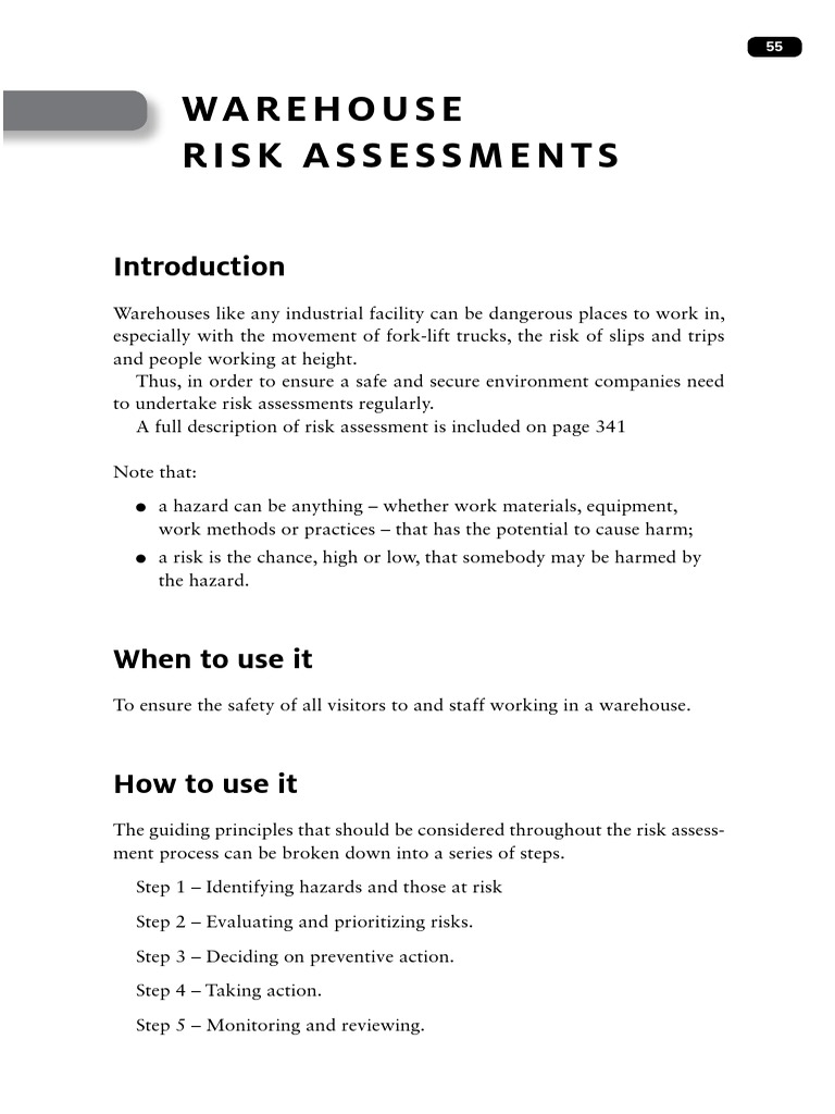 Warehouse Risk Assessments | PDF | Risk Assessment | Hazards