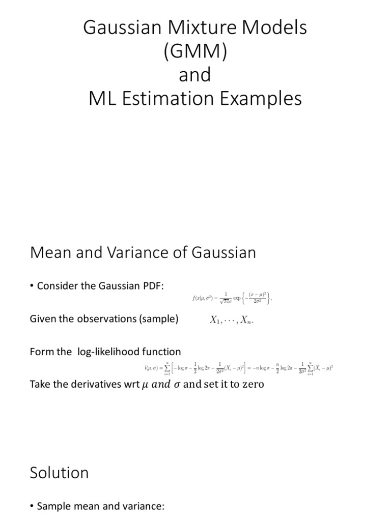 Gaussian Mixture Models (GMM) and ML Estimation Examples | Download ...