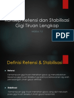 Konsep Retensi Dan Stabilisasi Gigi Tiruan Lengkap: MODUL 7.2