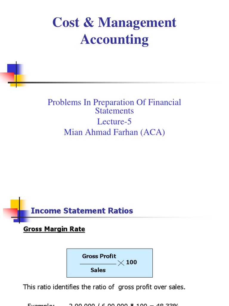 Cost & Management Accounting: Problems in Preparation of Financial ...