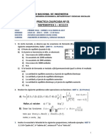 Primera Práctica Calificada de Matemática 1 de La Universidad Nacional de Ingeniería