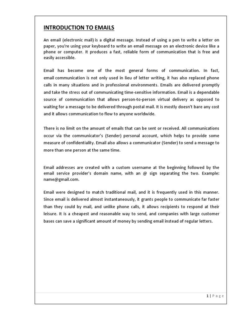Introduction to Email Communication | PDF | Email Spam | Computer ...