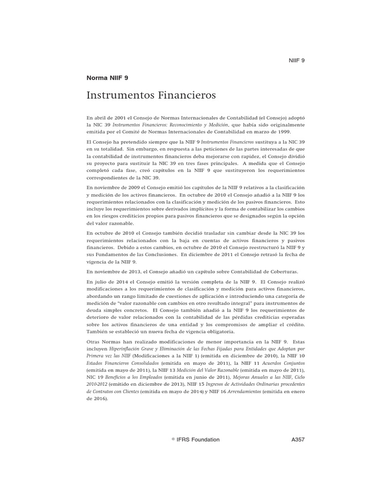 Niif 9 | PDF | normas internacionales de INFORMACION FINANCIERA ...