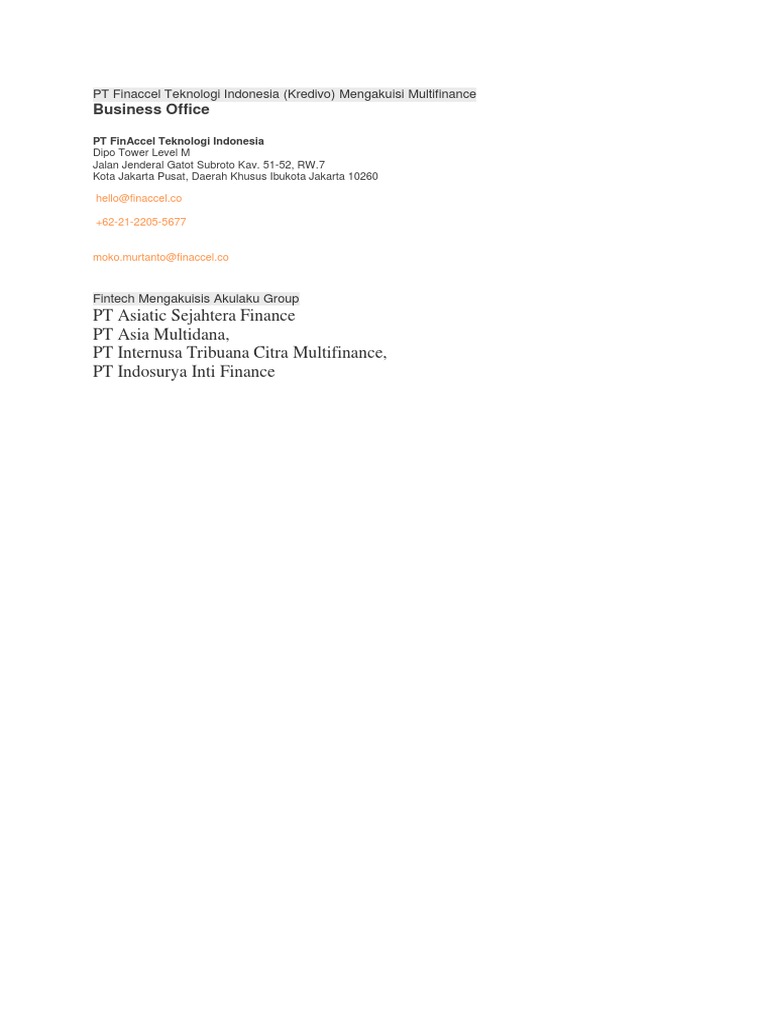 PT Finaccel Teknologi Indonesia | PDF | Seni