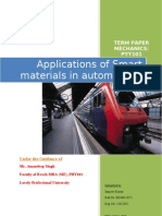 Applications of Smart Materials in Automobiles: Term Paper Mechanics: PYY101