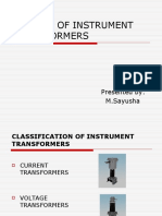 Testing of Instrument Transformers: Presented By: M.Sayusha