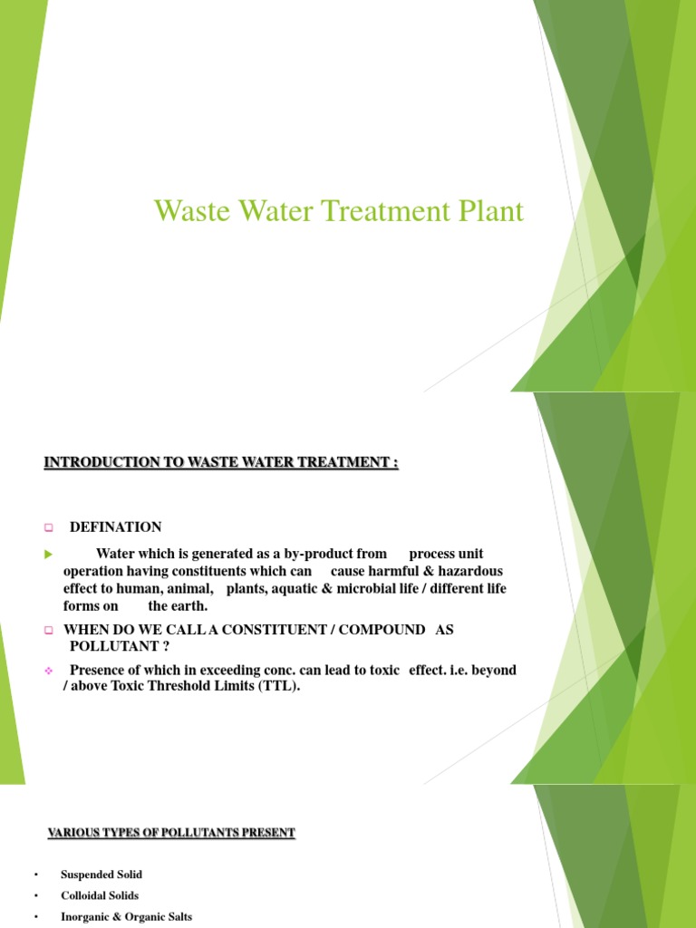 Waste Water Treatment Processes Overview | PDF | Sewage Treatment ...