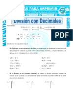 División de números decimales y naturales