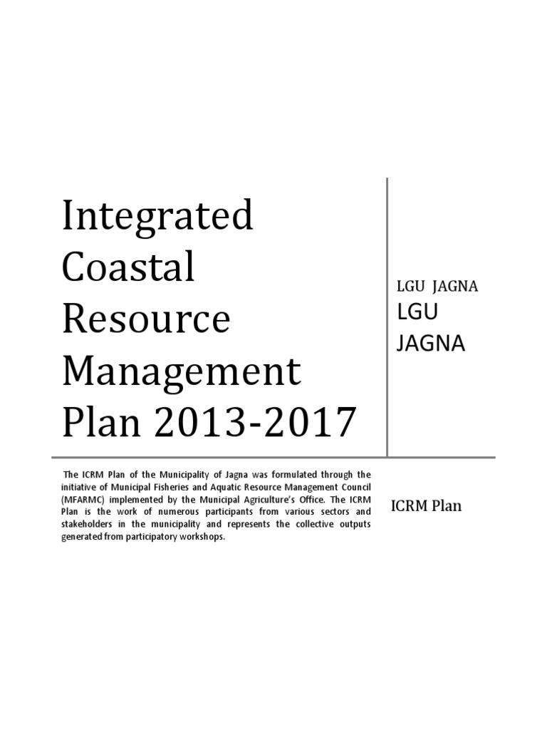 Jagna Integrated Coastal Resource Plan | PDF | Coral Reef | Sustainability
