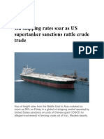 Oil Shipping Rates Soar As US Supertanker Sanctions Rattle Crude Trade