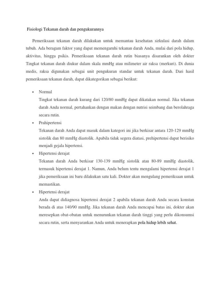 Fisiologi Tekanan Darah Dan Pengukurannya Pdf