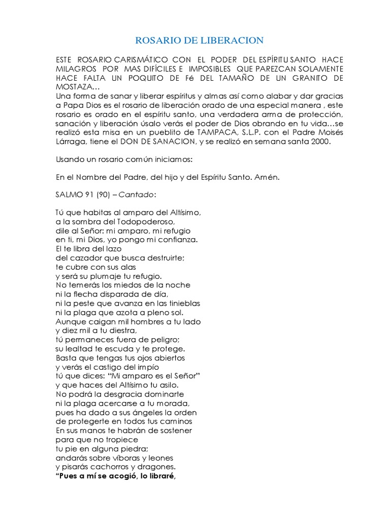 Rosario de Liberación del Padre Moisés | PDF | María, madre de Jesús