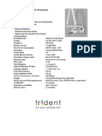 Mobile Dental X Ray Intraoral Type: Rix 70: Merk: Trident Italy Main Features