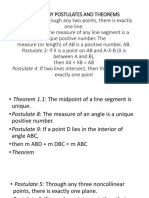 Geometry Postulates and Theorems