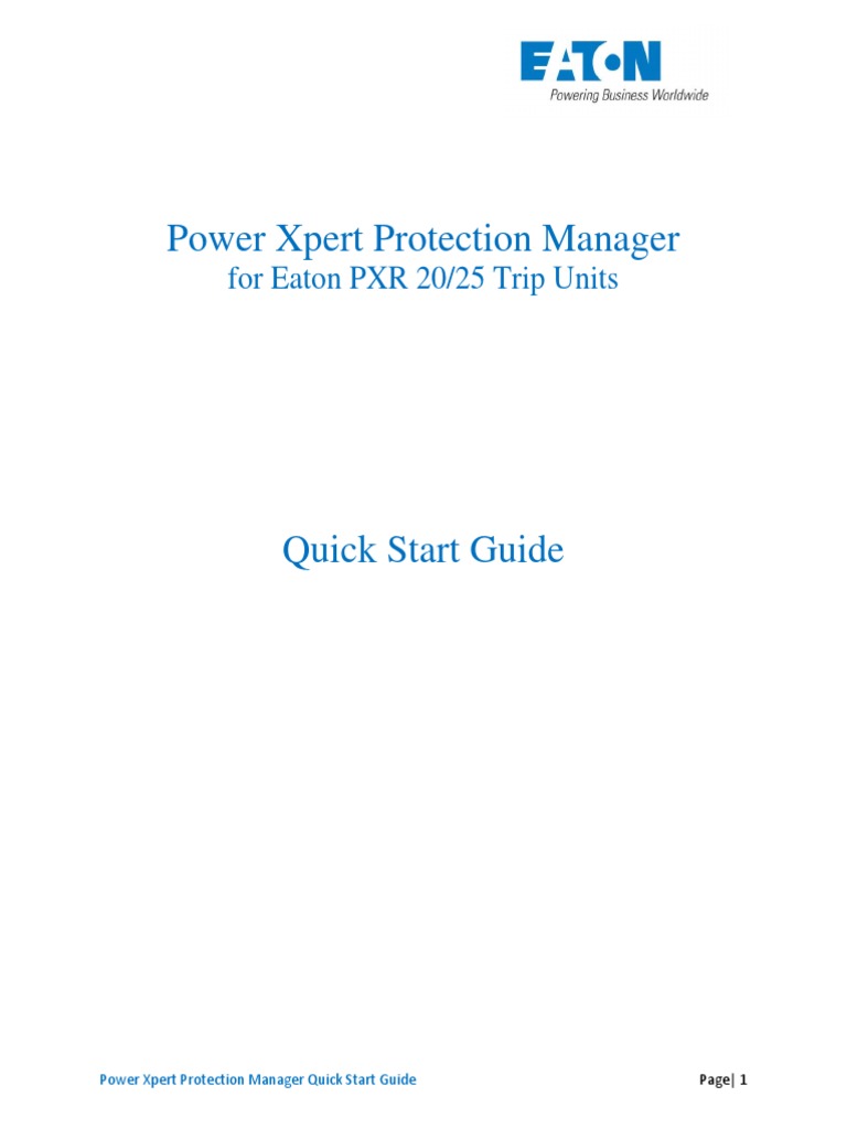 Power Xpert Protection Manager For Eaton PXR 20/25 Trip Units PDF