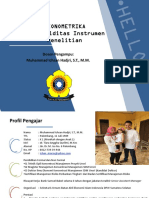 Ekonometrika Uji Validitas Instrumen Penelitian: Dosen Pengampu: Muhammad Ichsan Hadjri, S.T., M.M