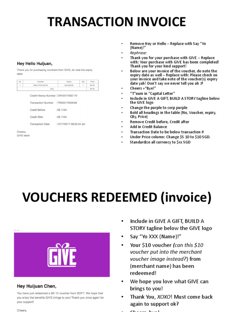 GIVE Invoice Template Guidelines | PDF | Payments | Financial Technology
