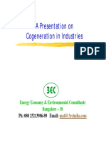 A Presentation On A Presentation On Cogeneration in Industries
