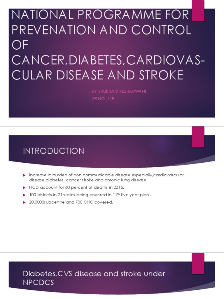 NPCDCS: Control of NCDs in India | PDF | Non Communicable Disease ...