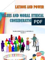 Values and Moral Ethical Considerations-Report On Human Relations