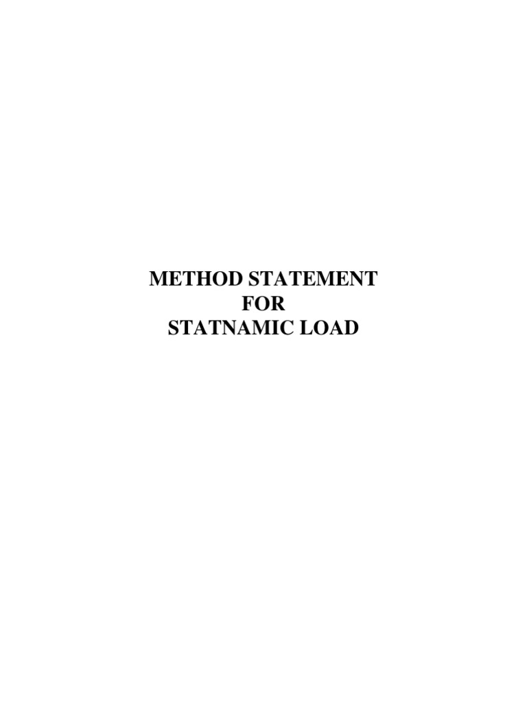 Method Statement For Statnamic PDF | PDF | Force | Mechanical Engineering