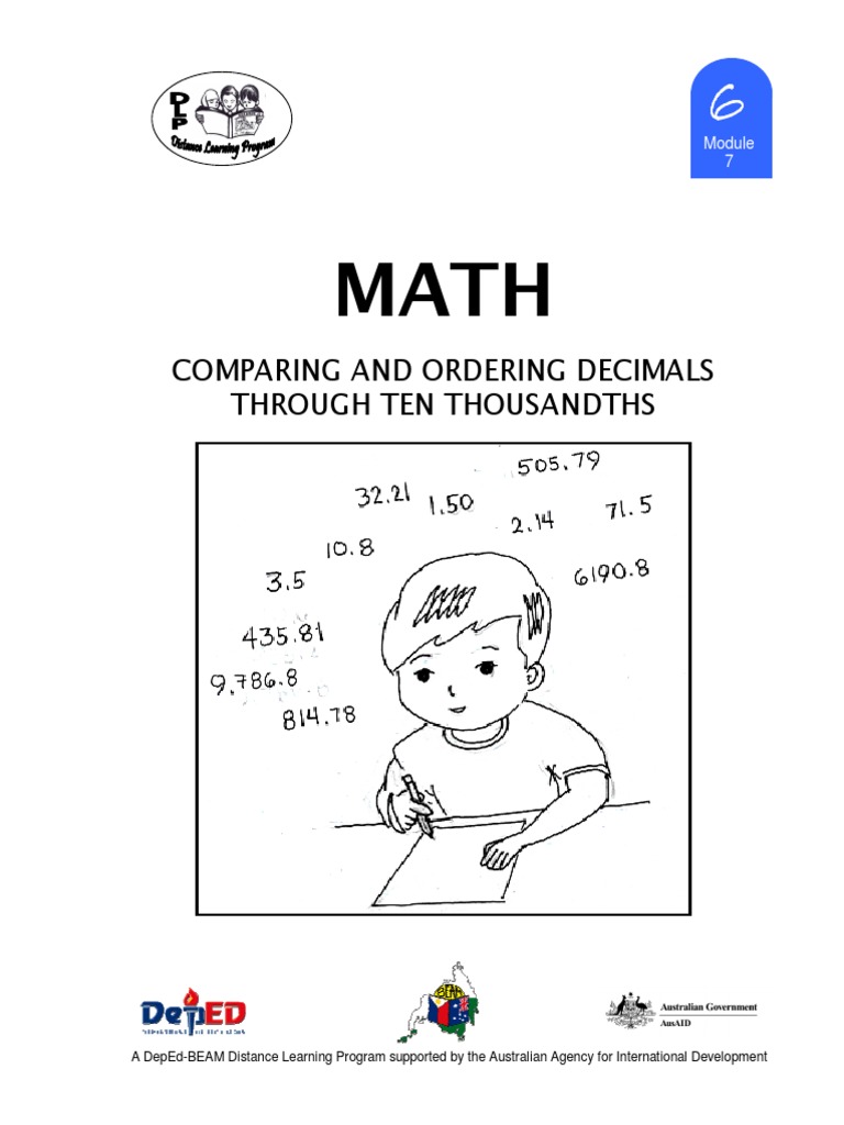 Comparing and Ordering Decimals | PDF | Numbers | Cognition
