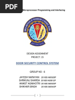 Door Security Control System: Design Assignment Project: 15