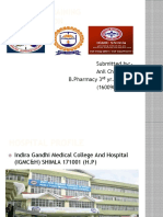 Hospital Training Persentation: Submitted By:-Anil Chauhan B.Pharmacy 3 Yr. 5 Sem. (1600903005)