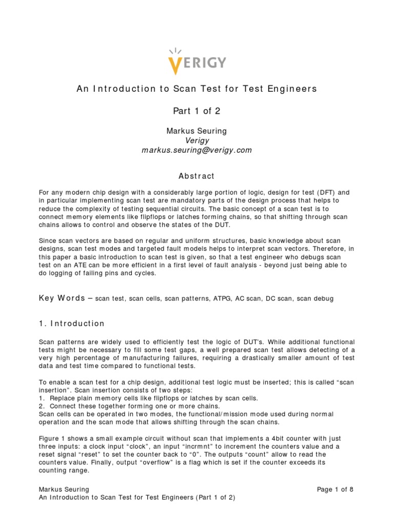 An Introduction To Scan Test For Test Engineers PDF | PDF | Electronic ...