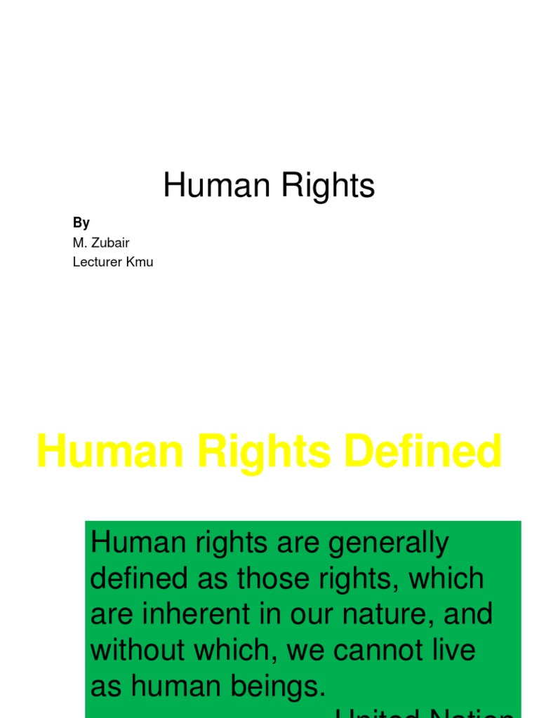 Human Rights: M. Zubair Lecturer Kmu | PDF | Human Rights | Rights
