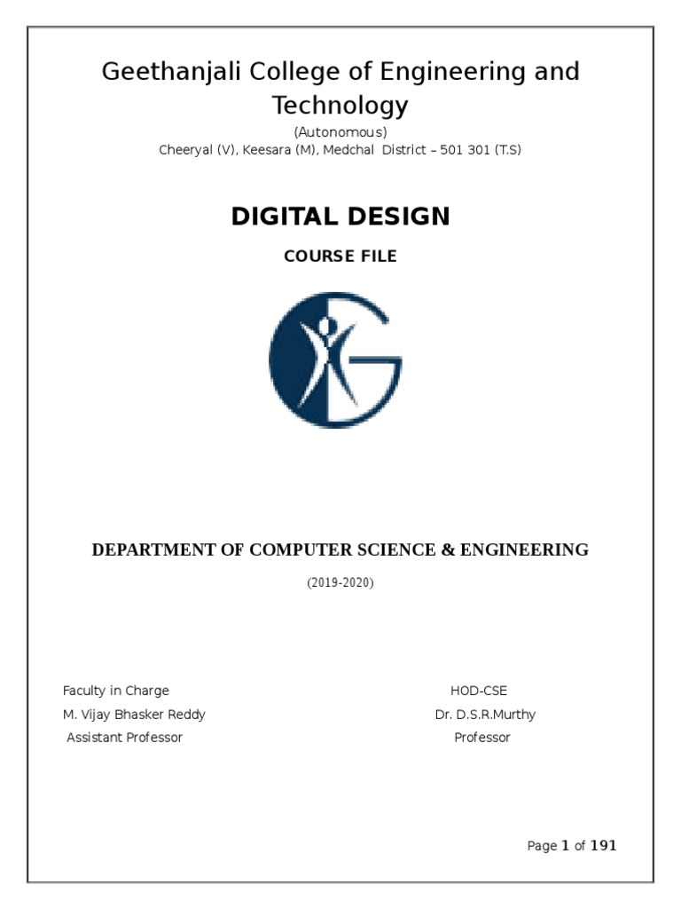 Digital Design Course Overview | PDF | Logic Synthesis | Logic Gate