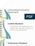 Write Evaluative Statements to Assess Strengths and Weaknesses