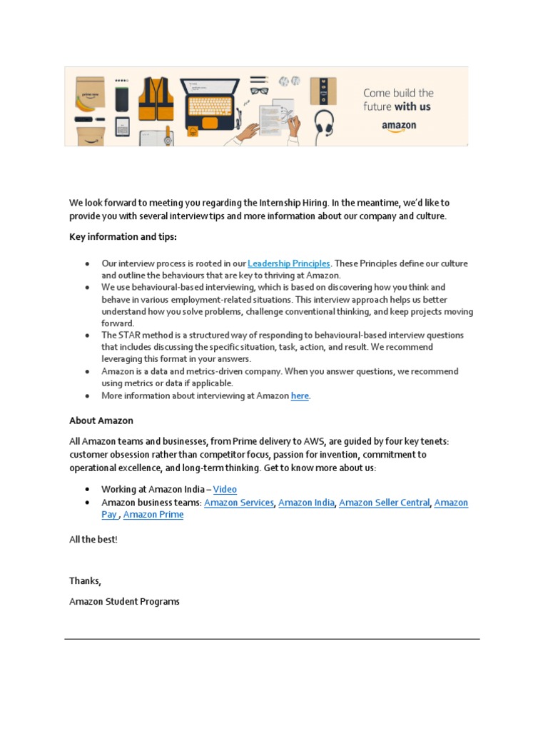 Amazon Candidate Interview Toolkit PDF