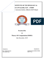 TOC Practical Front Page and Index