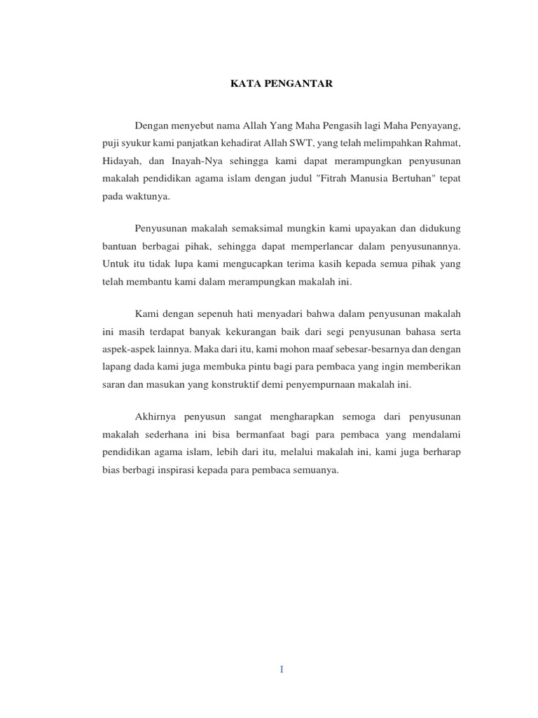 Makalah Fitrah Manusia Bertuhan