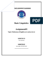 Basic Linguistics: Comsats University Islamabad
