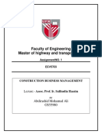 Faculty of Engineering Master of Highway and Transportation: Abdirashid Mohamud Ali GS55960