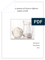 Bio Project On Casein Content in Milk