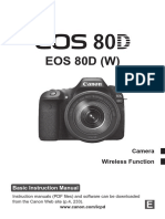 CANON EOS 80D (W) - Instruction Manual - Camera - Wireless Fuction - Official With Box PDF