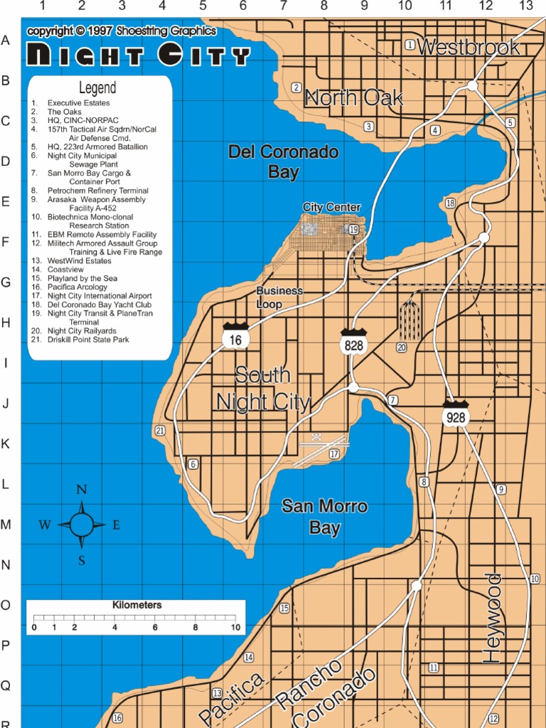 Cyberpunk 2020 - Night City Map