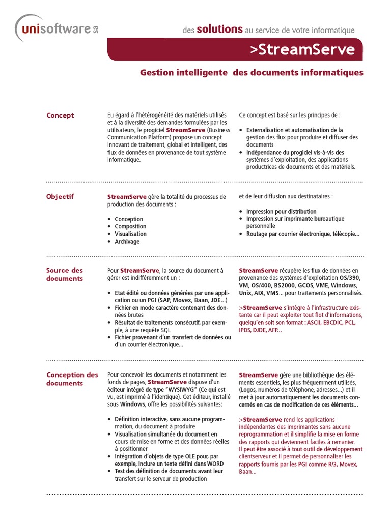Gestion intelligente des documents avec StreamServe | PDF | Imprimante ...