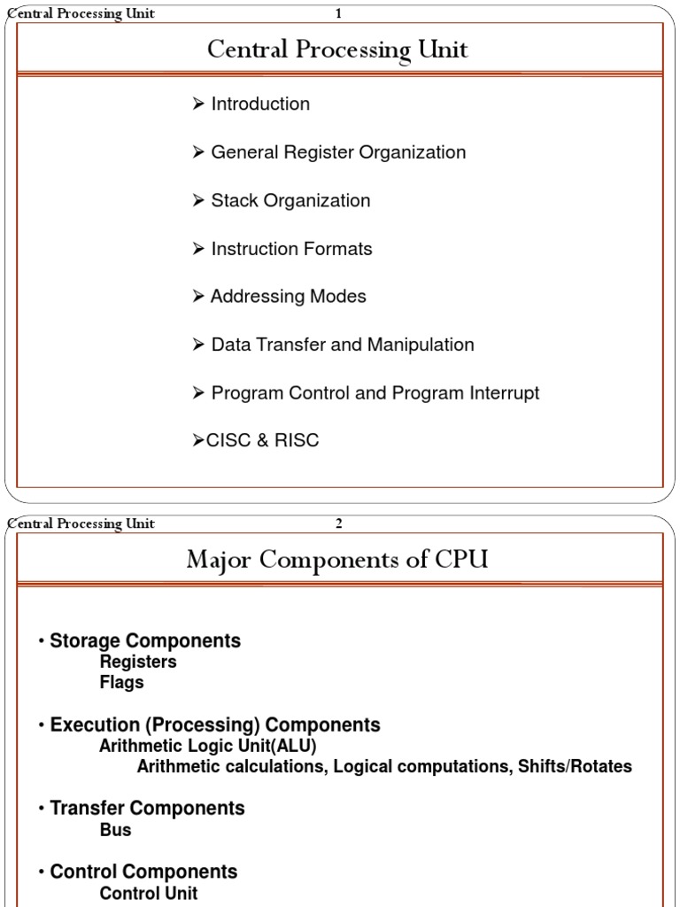 Central Processing Unit | PDF | Central Processing Unit | Computer Science
