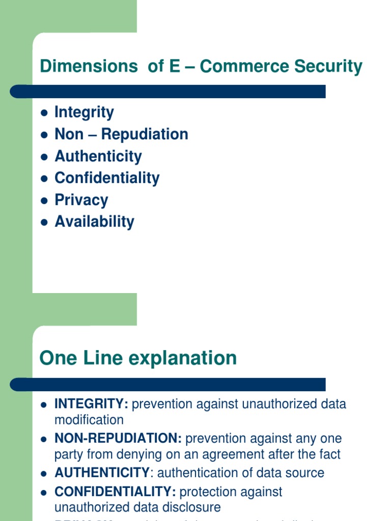 Key Dimensions of E-Commerce Security | PDF | E Commerce | Authentication