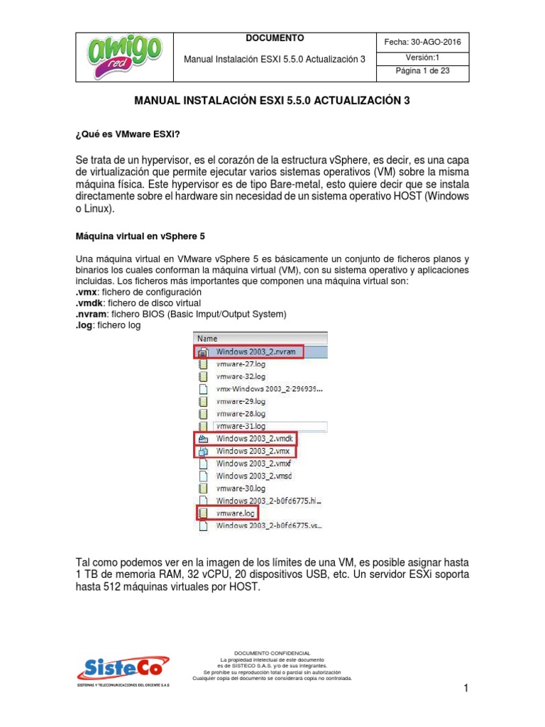 Manual Instalación ESXI 5.5.0 | PDF | V Mware | Virtualización