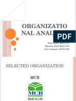 Organizatio Nal Analysis: Sana Syed (Roll # 01) Mariam Abid (Roll # 07) Zoya Sammar (Roll # 02)