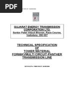 Technical Specification OF Tower Material For66Kvmulti Circuit-Panther Transmission Line